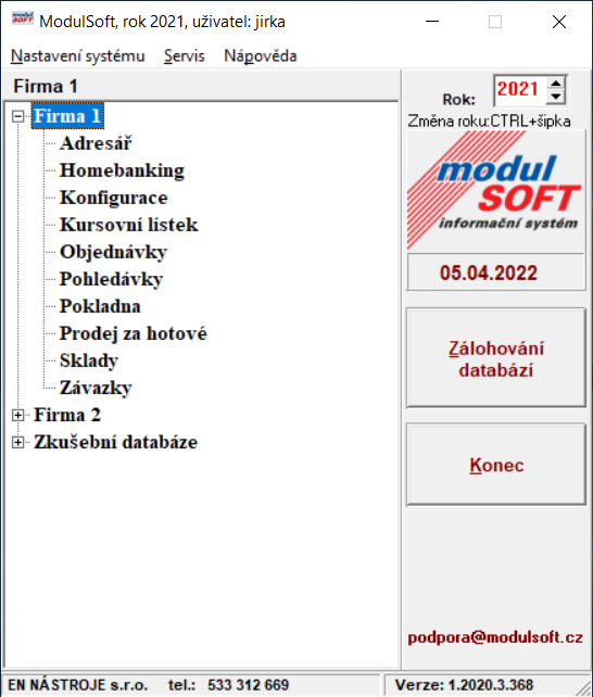 ModulSoft interface screenshot